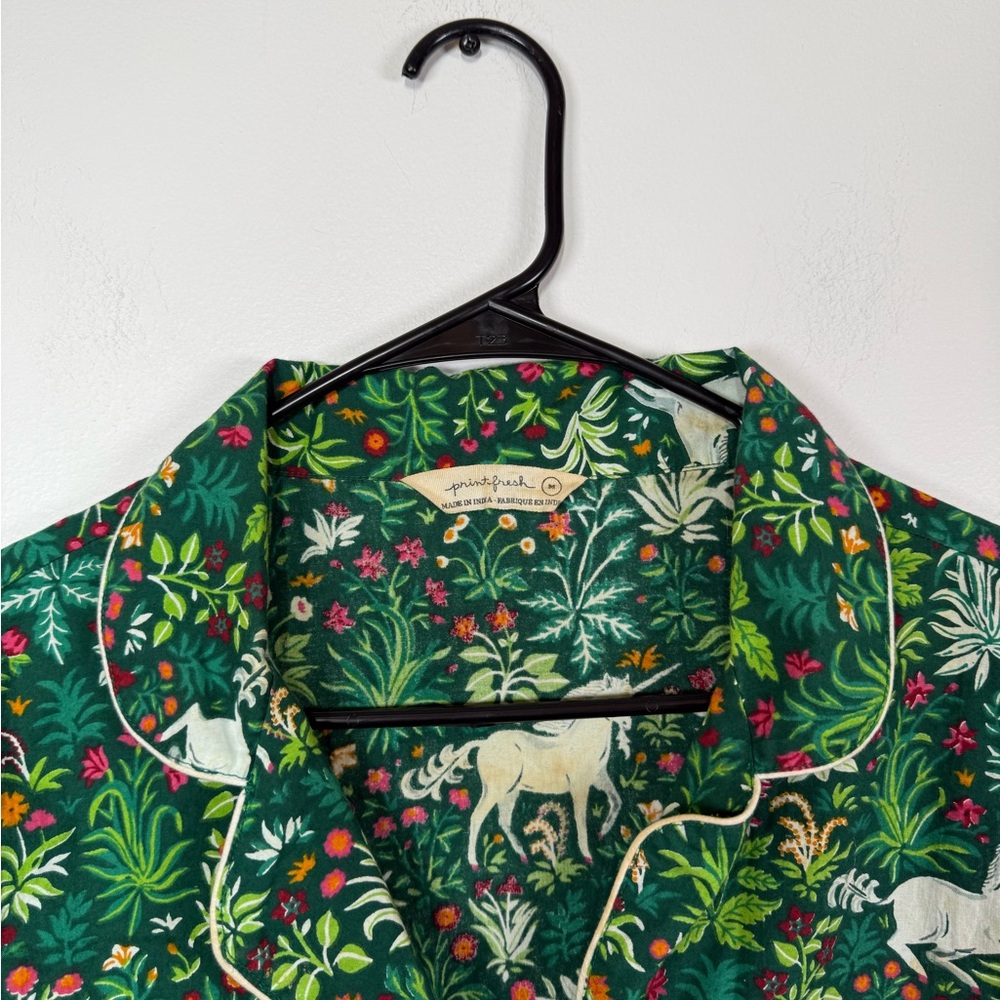 Printfresh Unicorn Garden Pajama Set Organic Cotton Medium - Picture 6 of 9